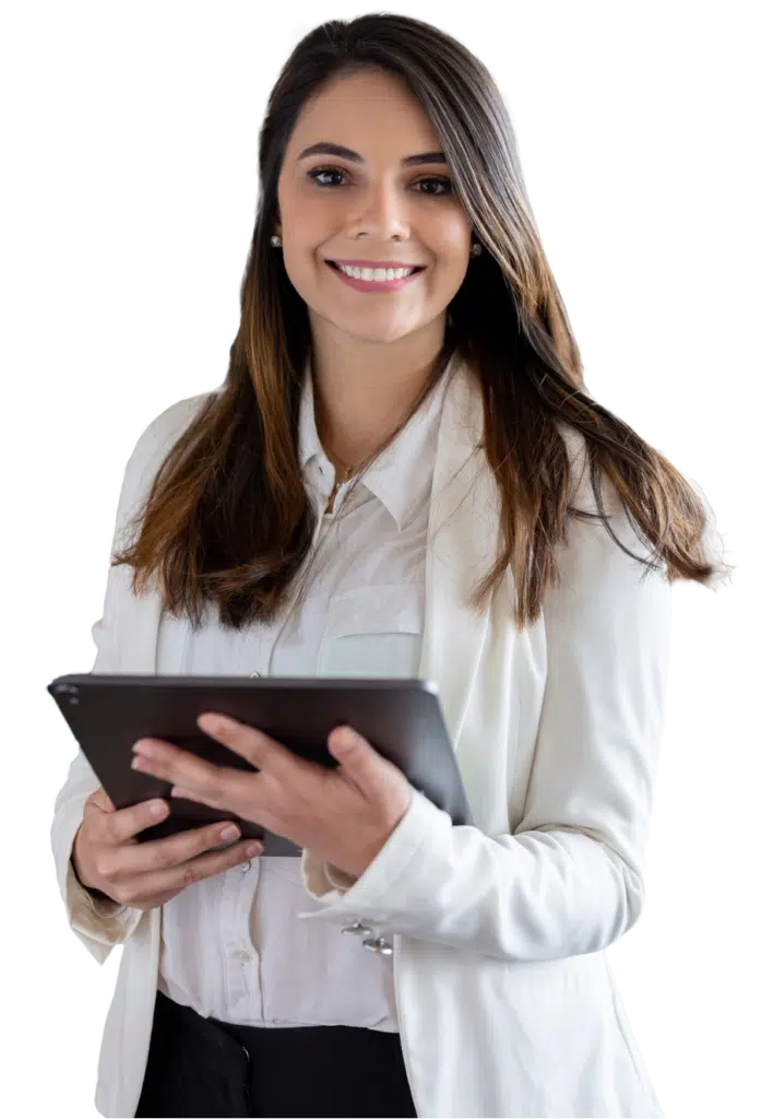 Clinician with tablet