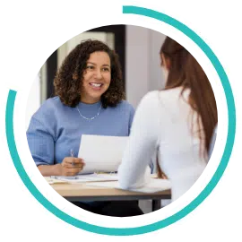 Recruiter at desk