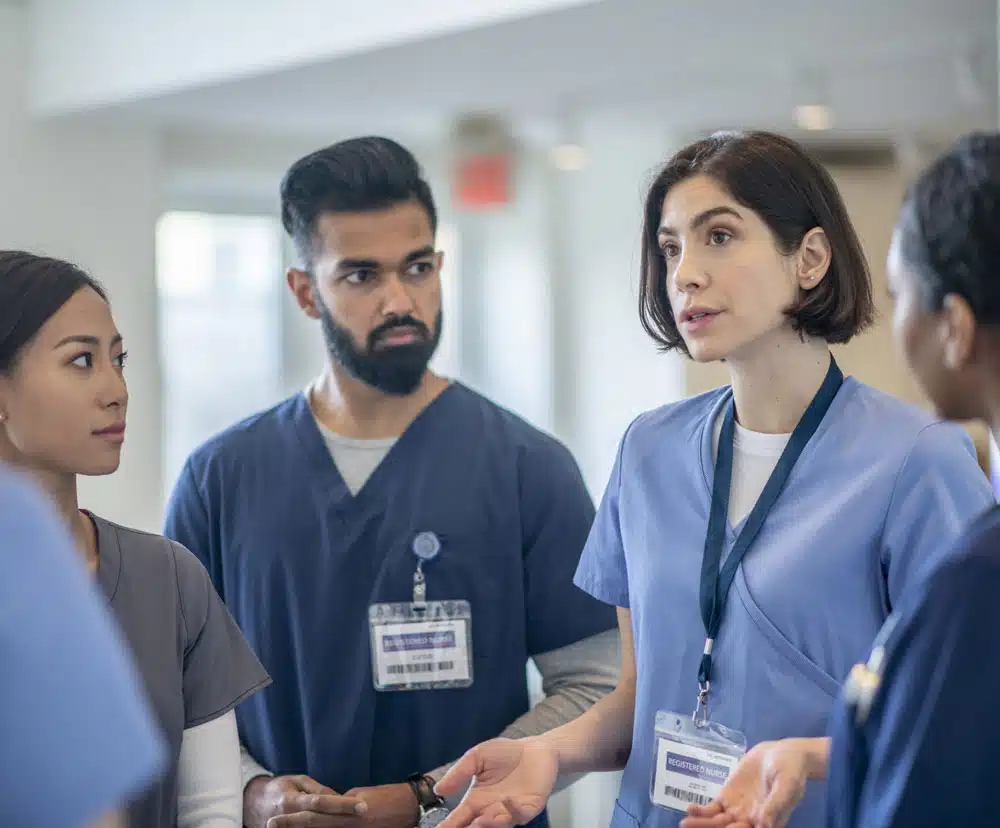 Clinicians in discussion