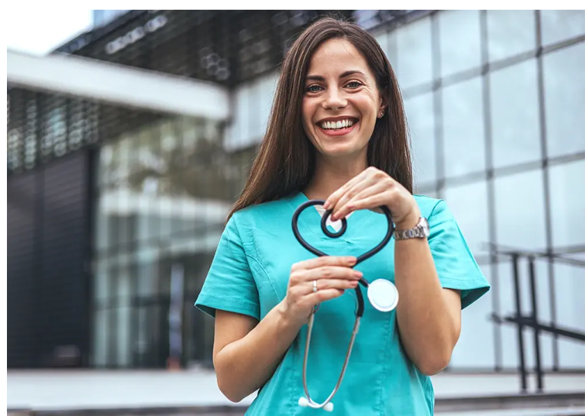 Smiling clinician